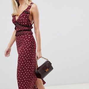 ASOS Fashion Union midi dress in heart print
